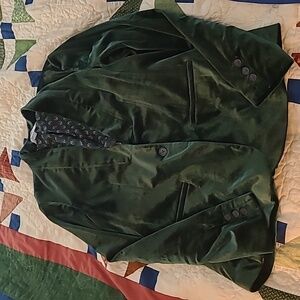 Forest green Old Navy faux velour blazer